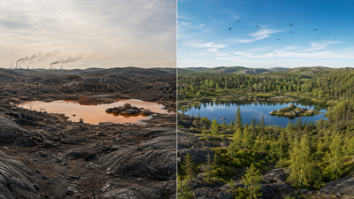 In 1978, Canada began healing Sudbury's toxic "moonscape" with crushed limestone; by 2015, 9.5 million trees had been planted