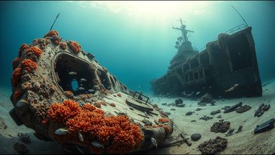 In 2011, three U.S. states sank a 563-foot Navy destroyer in the Atlantic; Hurricane Irene later broke the new artificial reef into three pieces