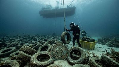 In the 1970s, the US dumped up to 2 million tyres off Florida's coast to help marine life. More than 50 years later, the cleanup is still underway