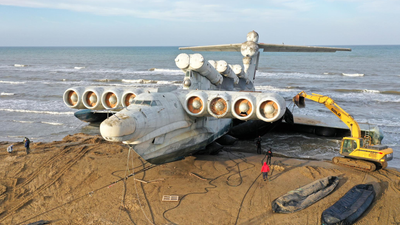 The 'Caspian Sea Monster': How a Cold War spy satellite uncovered a mysterious 100-metre Soviet craft unlike any aircraft ever built