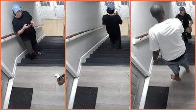 Woman allegedly tries to pick up food parcel outside another apartment’s doorstep. Seconds later, she screams: ‘The audacity to be scared’