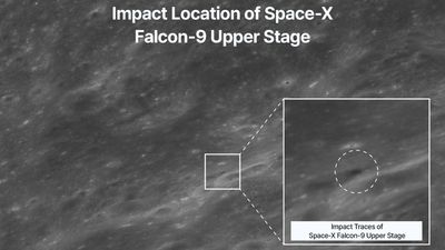 SpaceX rocket's impact crater on the moon spied by Korean lunar orbiter (photos)