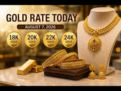22k gold rate today: Check 18k, 20k, 22k, 24k gold prices (August 7, 2026) at Tanishq, Malabar Gold & Diamonds, Joyalukkas, Kalyan Jewellers and IBJA