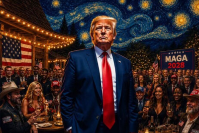 Trump posts Van Gogh-inspired meme of MAGA party under ‘Starry Night’ sky