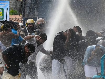 PSC rank holders' protest: BJYM rally hit by water cannons outside Kerala Secretariat