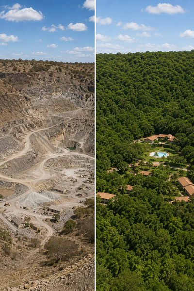In 1971, a Kenyan cement company tested 26 tree species in a barren limestone quarry; only three survived and became the foundation of a 200-hectare restoration project