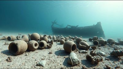 A 2,400-year-old shipwreck found off Greece is still carrying hundreds of ancient amphorae beneath the sea