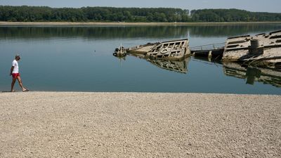 In pictures: Drought exposes Word War II ships, strands boats as Europe’s river levels plunge