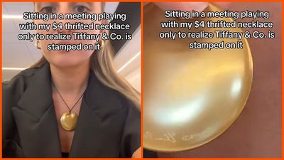 Woman finds a necklace for $4 at a thrift store. Then one hidden detail makes her cover her mouth in disbelief