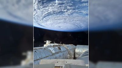 NASA astronaut eyes up this amazing composition of the eye of a super typhoon from space