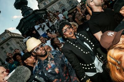 Lauryn Hill and Wyclef Jean surprise fans in Piccadilly Circus as they tease new Fugees album