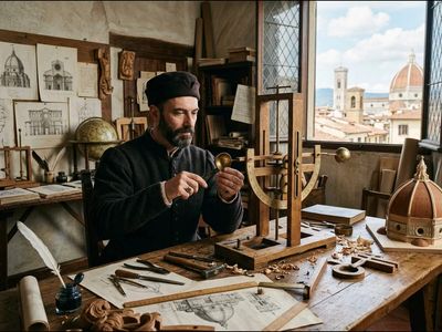 Around 1450, an Italian polymath created a device to understand local wind force and weather patterns for designing safe buildings and gave the world its first mechanical anemometer: How did Leon Battista Alberti's invention worked?