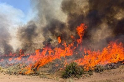 Helicopter fighting Utah wildfire crashes with two people onboard, officials say
