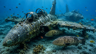 North Carolina sank two F-4 Phantoms and two A-4s in 1992; divers later found grouper hiding beneath their wings