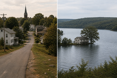 In the 1960s, the U.S. government acquired nearly an entire Connecticut village for a reservoir; one woman remained under a life-tenancy agreement