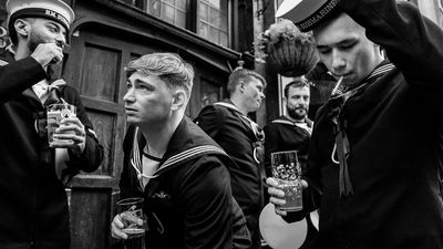 "This image captures something deeply human – the need for connection after moments of reflection and duty. Just hours earlier, these young submariners had marched with solemnity and precision, paying tribute to those who had gone before them"