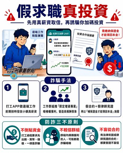 線上打工竟是投資坑！發「真薪水」當誘餌 妙齡女慘噴50萬