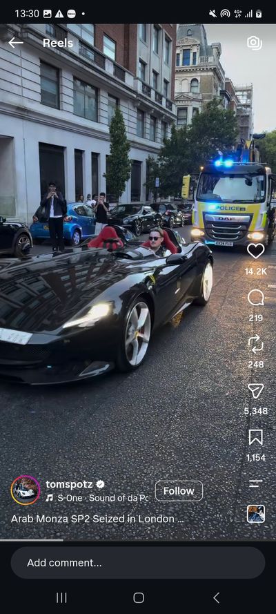 'Best day of his career!': Met Police officer drives off in limited edition Ferrari worth £3.7 million after it was seized in London
