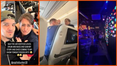 ‘Plane to the stage’: On a flight to Las Vegas, flight attendant had to physically restrain a passenger. Then she became the hook on an EDM track