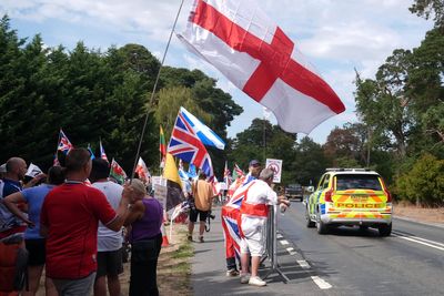 Dozens of protesters gather outside former RAF base after Thetford unrest