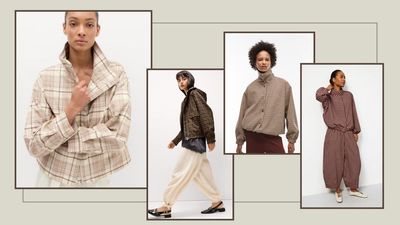 Sorry polka dots – heritage checks are the new way to wear a funnel neck jacket this autumn