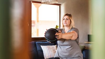 A personal trainer shares his four favorite core exercises to do with a medicine ball