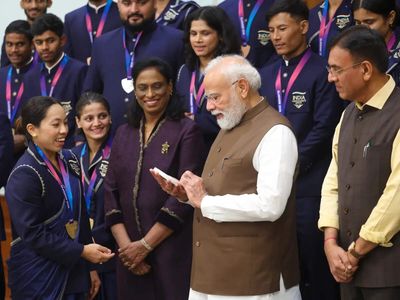 PM Modi meets CWG medallists: Lauds Lovlina for objecting to distorted India map; feeds laddus to Mirabai