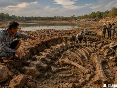 Thai man spots strange-looking rocks near pond; scientists say they are bones of 100-million-year-old dinosaur, biggest in Southeast Asia