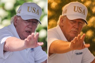 Trump posted touched-up version of his golf photo to look younger and slimmer