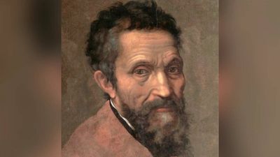 Quote of the day by Michelangelo: 'A man paints with his brains and not with his...' - inspiring quote by sculptor known for his marble statue David and painter of Sistine Chapel ceiling teaches life lessons on imagination, turning ideas into great work and how creativity begins in the mind