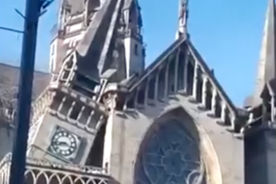 Tower of Colombia’s tallest cathedral collapses after 7.4-magnitude earthquake