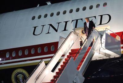 Trump performs disappearing act on plane