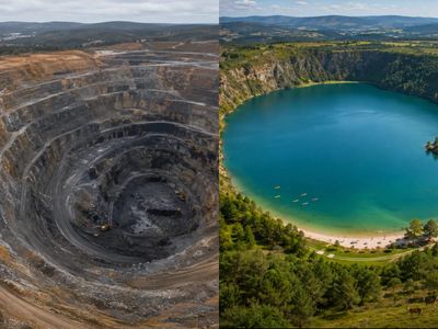 In 2008, Spain began filling 300-metre-deep coal mine with 547 billion litres of water; four years later, the site looked nothing like it once did