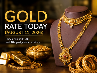 Gold rate today (August 11, 2026): Check 24k, 22k, 20k and 18k gold jewellery prices from IBJA, Joyalukkas, Tanishq, Kalyan Jewellers and Malabar Gold & Diamonds in Delhi, Mumbai, Hyderabad, other cities