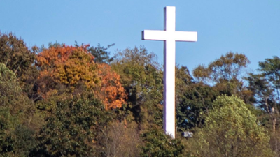 In 1973, an Ohio widower built a 65-foot illuminated cross above his late wife’s hometown to honor her