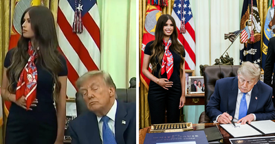 Mystery Woman Behind Trump Goes Viral After One Strange Gesture Sparks A Wild Theory