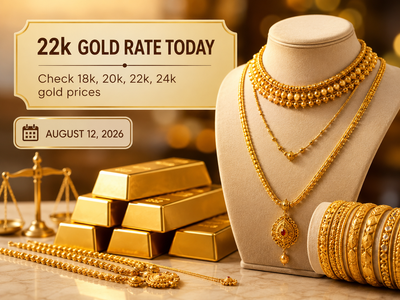 22k gold rate today: Check 18k, 20k, 22k, 24k gold prices (August 12, 2026) at Tanishq, Malabar Gold & Diamonds, Joyalukkas, Kalyan Jewellers and IBJA