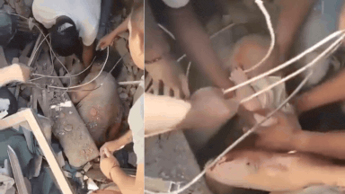 'Heard a whisper': Baby rescued from rubble 48 hours after Colombia earthquake - video