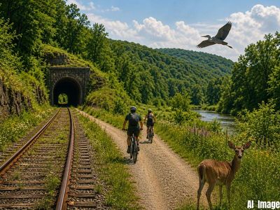 In 1964, Wisconsin closed this railway line. Today, 60,000 visitors come here every year