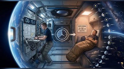 On the ISS, astronauts see 16 sunrises every day as the station circles Earth, but their bodies refuse to follow the 90-minute cycle, forcing crews to stick to a familiar 24-hour routine despite living through multiple days and nights