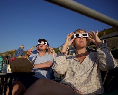 ‘A magical eeriness’: Cornwall comes together for communal moment during solar eclipse