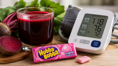 Chewing Bubble Gum After Beetroot Juice Nudged Blood Pressure Down, and the Researchers Say Do Not Copy It