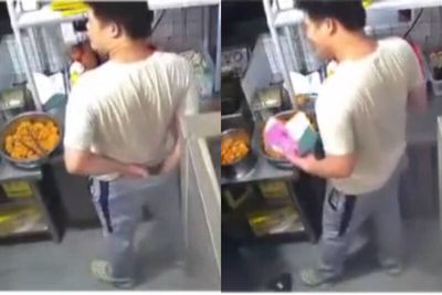 隔著螢幕都有味道！中國炸雞店員工「手伸褲摳屁股」沒洗手直接打包