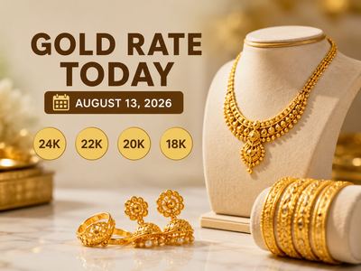Gold rate today (August 13, 2026): Check 24k, 22k, 20k and 18k gold jewellery prices from IBJA, Joyalukkas, Tanishq, Kalyan Jewellers and Malabar Gold & Diamonds in Delhi, Mumbai, Hyderabad, other cities