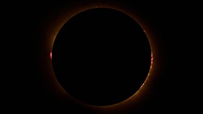 Aerial footage captures total solar eclipse over Spain