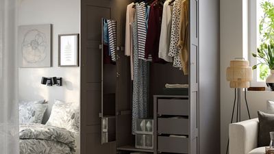 No Wall Space for a Full-Length Mirror? IKEA's Launched This Pull-Out One That Slots Into Your Closet