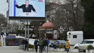 Bomb hidden in bin kills Russian officer in occupied Sevastopol, Moscow says