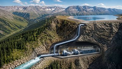 In 2023, Wyoming proposed a 972-megawatt renewable-energy battery beneath its mountains, with water pumped to a reservoir 1,000 feet higher. 3 years later, the project reached final federal environmental review, bringing the giant water battery closer