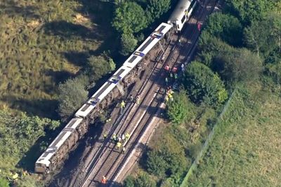 Two seriously injured as train derails and carriages topple sideways in ‘terrifying’ experience