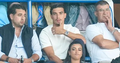Couhaib Driouech pictured at Ibrox taking in Rangers' Europa League clash